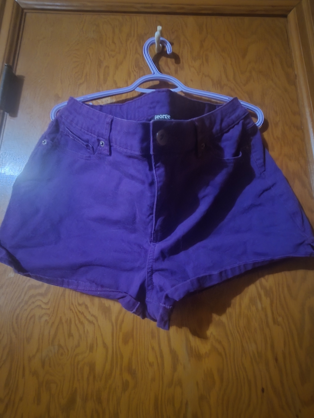 George Purple High-Waist Women's Cotton Shorts